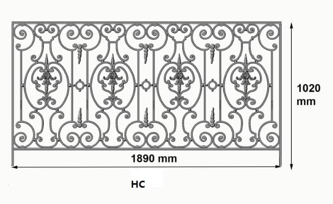 Balustradă, rambardă lucrată din fontă - Thumbnail 2