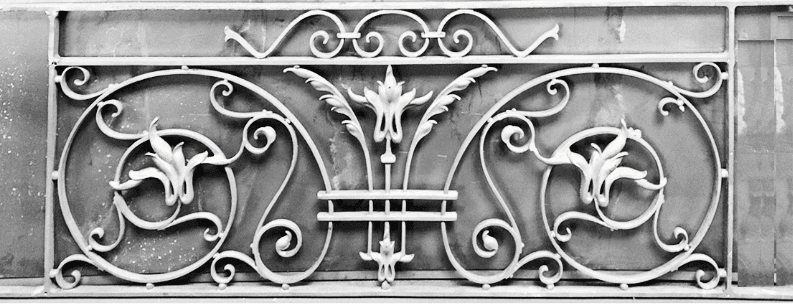 Grilă de balcon, balustradă din fontă — ref YE