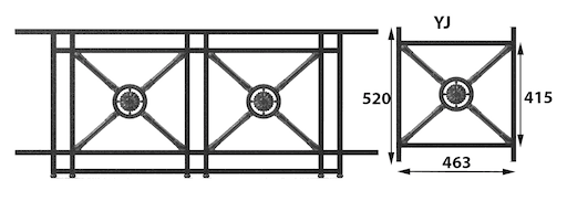 Grilaj de balcon, balustradă din fontă — ref YJ
