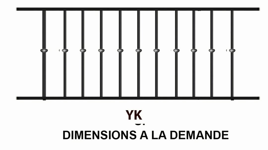 Grilă de balcon, balustradă din fontă — ref YK