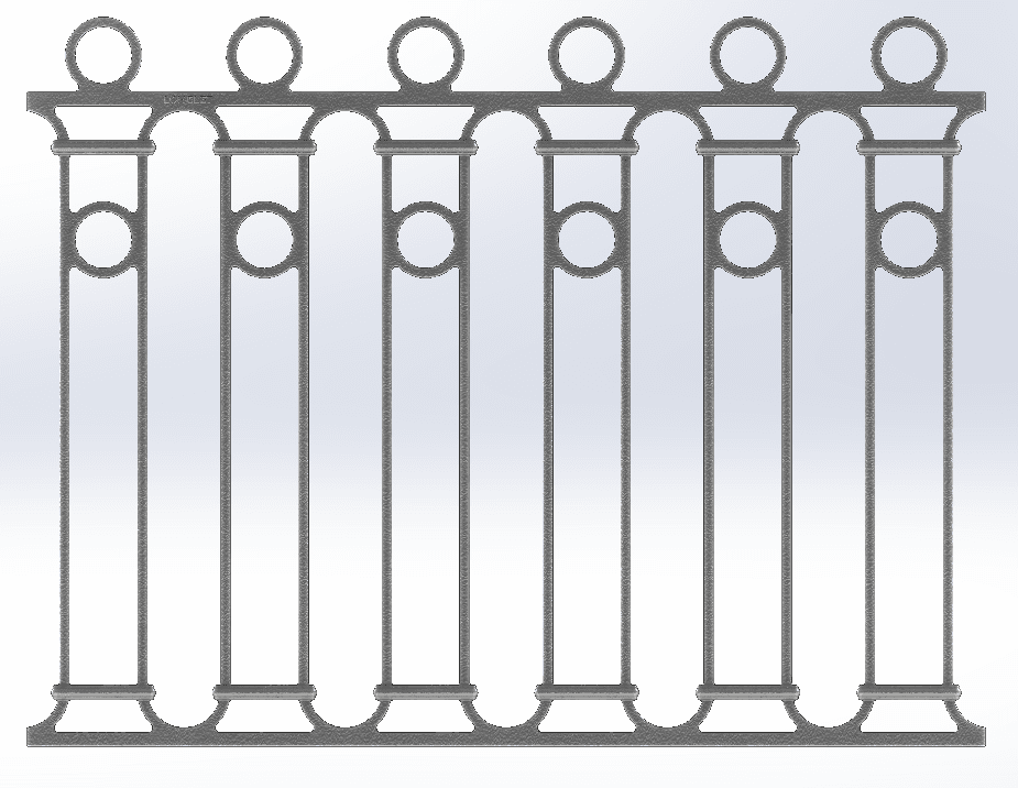 Grilă de balcon, balustradă din fontă — ref ZA