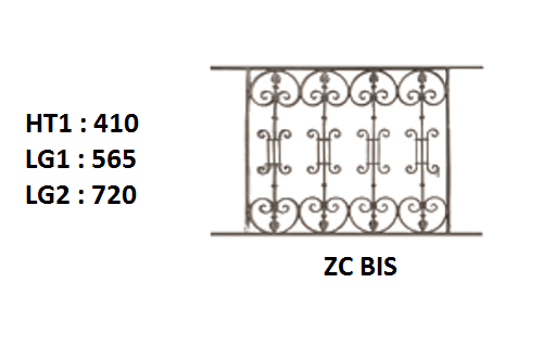 Grilaj de balcon, balustradă din fontă — ref ZC Bis