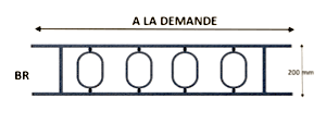 Bară de sprijin pentru fereastră din fontă — ref BR