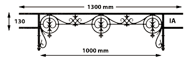 Bară de sprijin pentru fereastră din fontă — ref IA