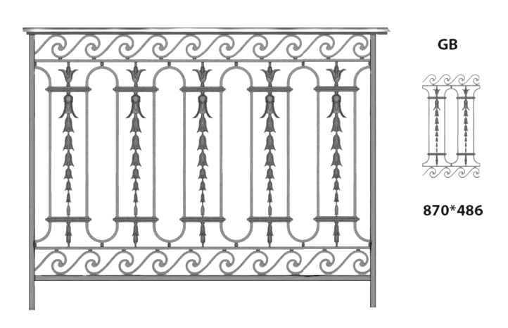 Balustradă, rambardă lucrată din fontă
