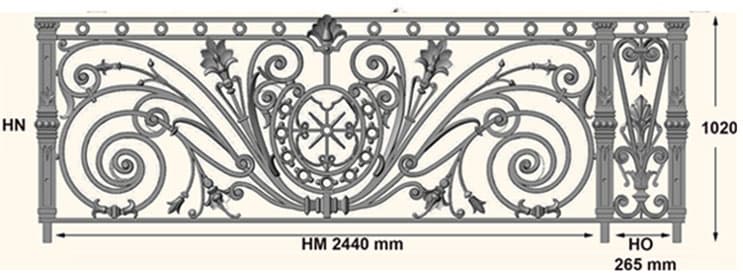 Balustradă, rambardă lucrată din fontă