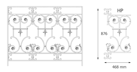 Balustradă, rambardă lucrată din fontă