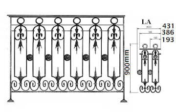Balustradă, rambardă lucrată din fontă