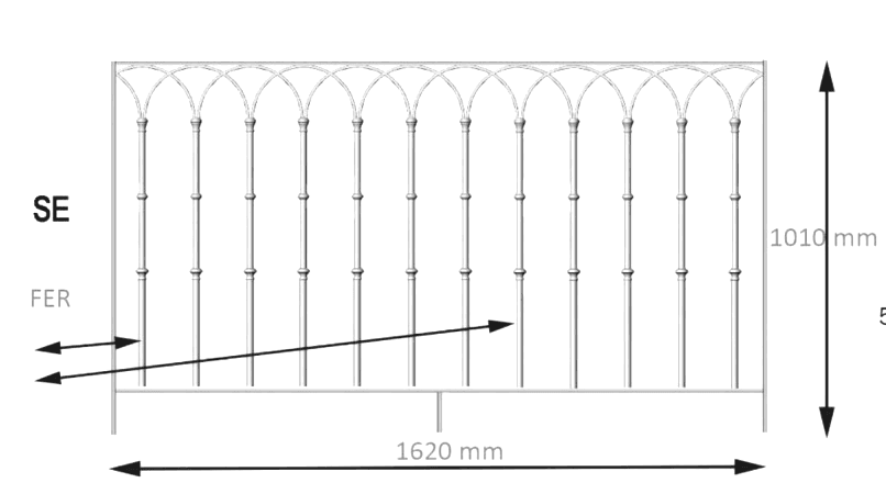 Balustradă, rambardă lucrată din fontă