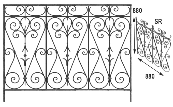 Balustradă, rambardă lucrată din fontă