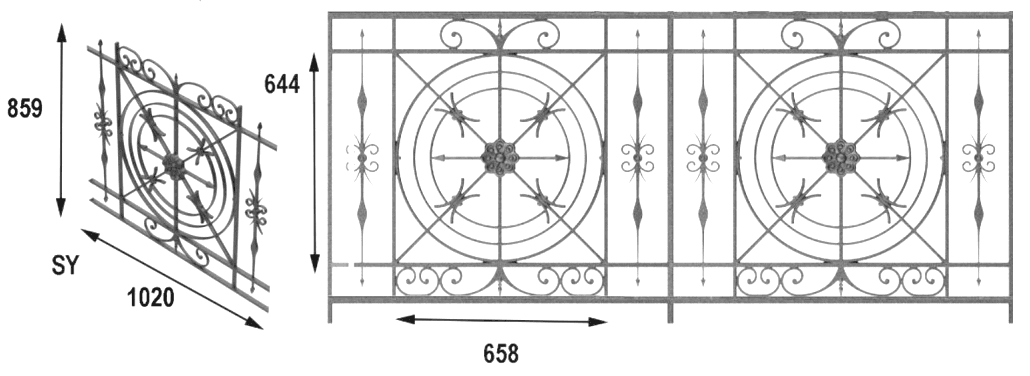 Balustradă, rambardă lucrată din fontă
