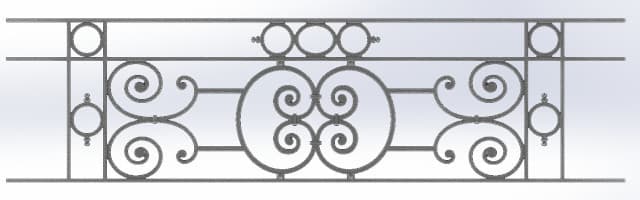 Grilă de balcon, balustradă din fontă — ref JB