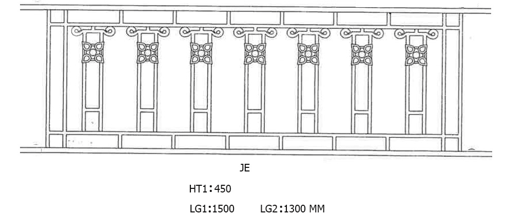 Grilă de balcon, balustradă din fontă — ref JE