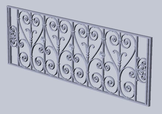 Grilaj de balcon, balustradă din fontă — ref JM