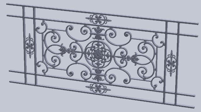 Grilaj de balcon, balustradă din fontă — ref JP
