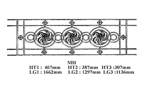 Grilaj de balcon, balustradă din fontă — ref MH