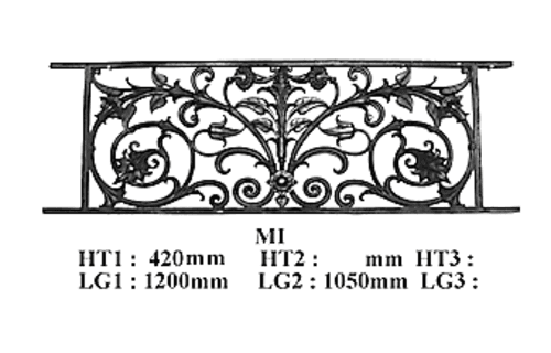 Grilă de balcon, balustradă din fontă — ref MI