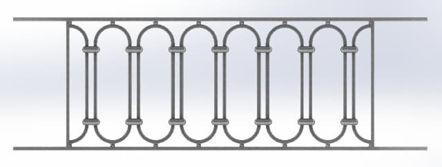Grilaj de balcon, balustradă din fontă — ref MJ