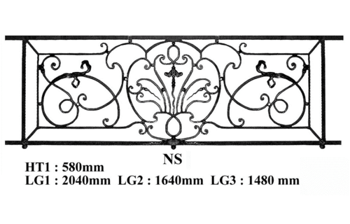 Grilaj de balcon, balustradă din fontă — ref NS