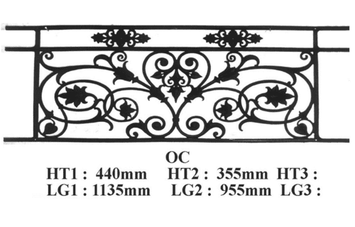 Grilă de balcon, balustradă din fontă — ref OC