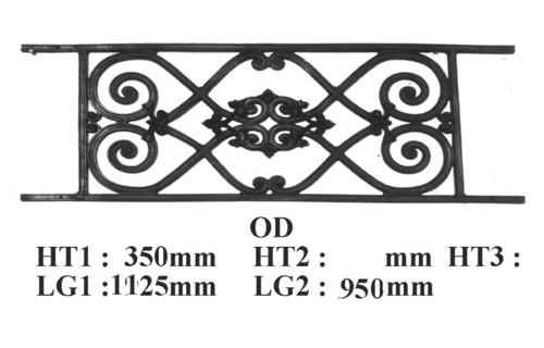 Grilă de balcon, balustradă din fontă — ref OD