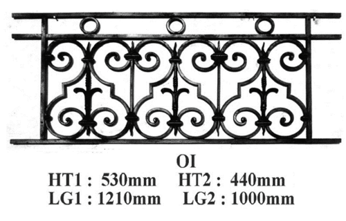 Grilaj de balcon, balustradă din fontă — ref OI