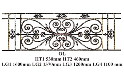 Grilaj de balcon, balustradă din fontă — ref OL