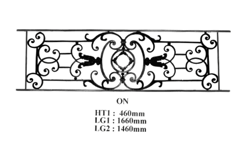 Grilă de balcon, balustradă din fontă — ref ON