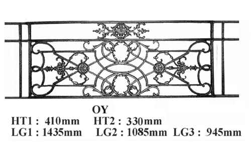 Grilă de balcon, balustradă din fontă — ref OY