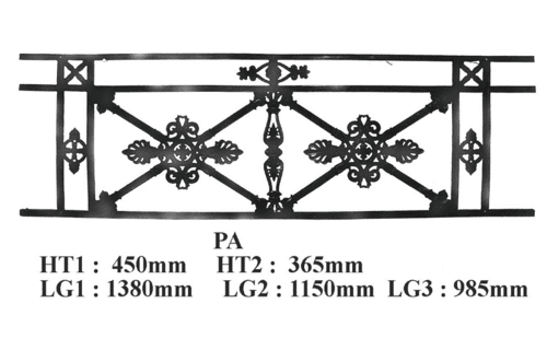 Grilaj de balcon, balustradă din fontă — ref PA