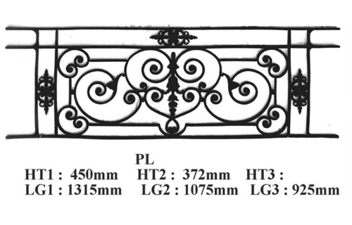 Grilaj de balcon, balustradă din fontă — ref PL