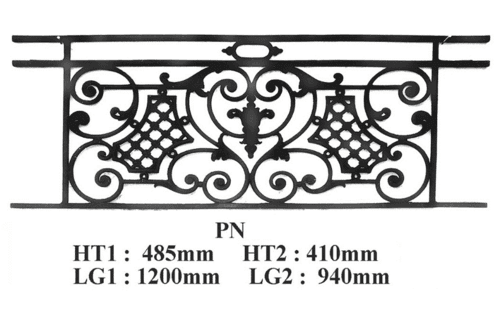 Grilă de balcon, balustradă din fontă — ref PN