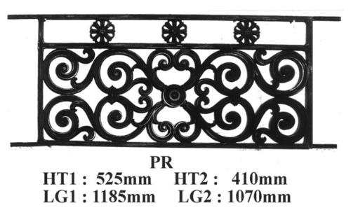 Grilaj de balcon, balustradă din fontă — ref PR