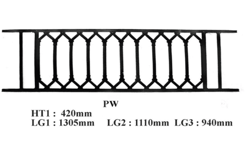 Grilaj de balcon, balustradă din fontă — ref PW
