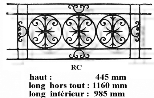 Grilă de balcon, balustradă din fontă — ref RC