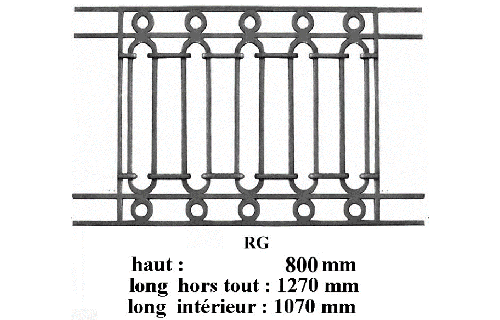 Grilă de balcon, balustradă din fontă — ref RG