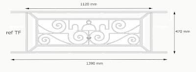 Grilaj de balcon, balustradă din fontă — ref TF