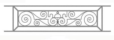 Grilaj de balcon, balustradă din fontă — ref TH