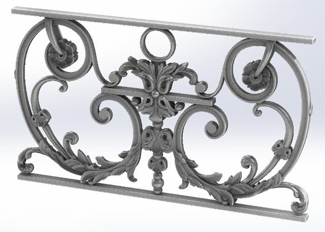 Grilaj de balcon, balustradă din fontă — ref TT