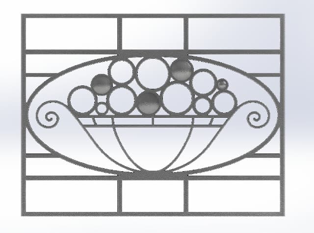 Grilă de balcon, balustradă din fontă — ref UB
