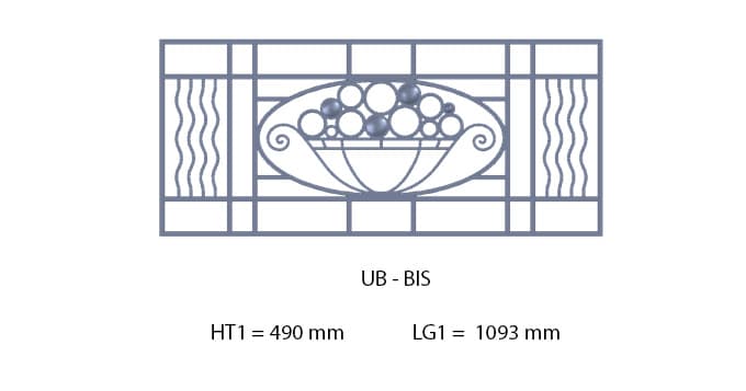 Grilă de balcon, balustradă din fontă — ref UB BIS