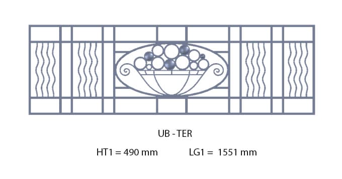 Grilă de balcon, balustradă din fontă — ref UB TER