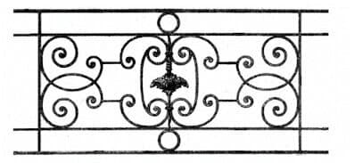 Grilă de balcon, balustradă din fontă — ref UI