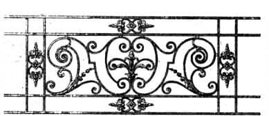 Grilă de balcon, balustradă din fontă — ref UJ