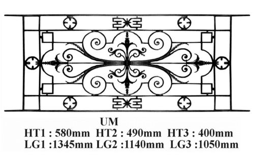 Grilă de balcon, balustradă din fontă — ref UM