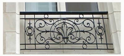 Grilă de balcon, balustradă din fontă — ref US