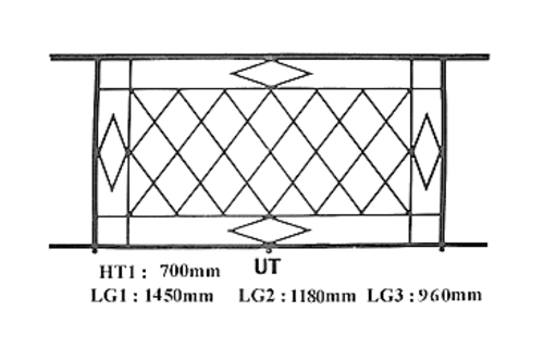 Grilă de balcon, balustradă din fontă — ref UT