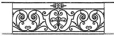 Grilă de balcon, balustradă din fontă — ref UJ-BIS