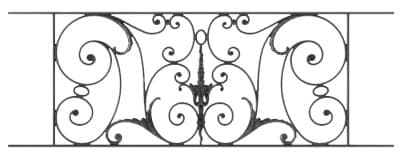 Grilaj de balcon, balustradă din fontă — ref X