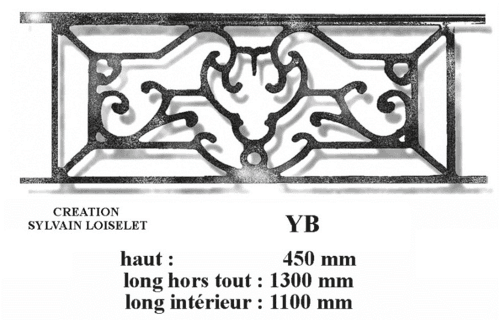 Grilă de balcon, balustradă din fontă — ref YB